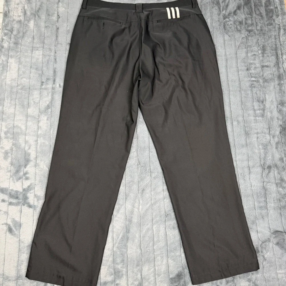 Adidas Climalite Mens Black Golf Pants 38x32 Flat Front Lightweight Athletic